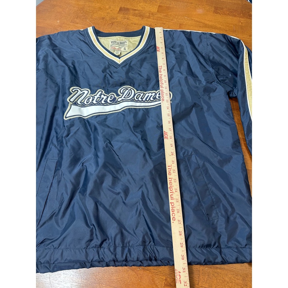 Steve and Barry's Windbreaker Mens XL Navy Notre Dame Pullover V-Neck Jacket - Picture 5 of 9